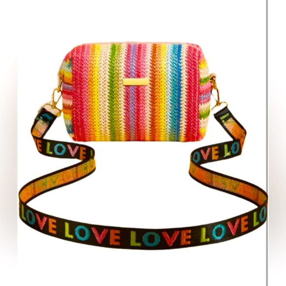 Small Straw Clutch Bag Summer Beach Crossbody Bag Colorful Handbag - Picture 1 of 6